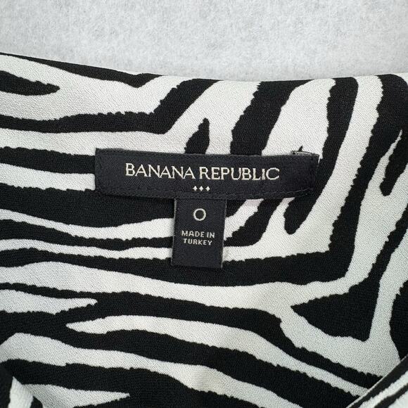 Banana Republic Women’s Size 0 Zebra Animal Print Cowl Neck Slip‎ Shift Dress - Picture 4 of 6